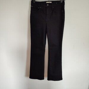 Ladies SZ 26 Madewell Black Mid-Rise Kick Out Jean